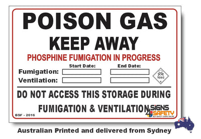 Poison Gas - Keep Away - Biosecurity Sign