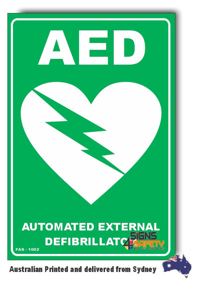 AED - Automated External Defibillator (Pictogram) Sign