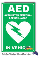 AED - Automated External Defibillator In Vehicle Sign