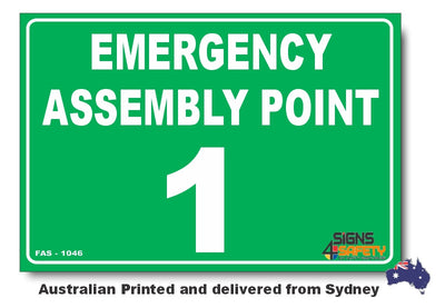 Emergency Assembly Point Number 1 Sign