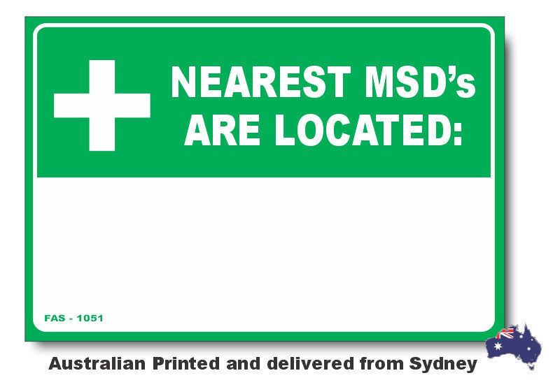 Nearest MDS'S Are Located Sign