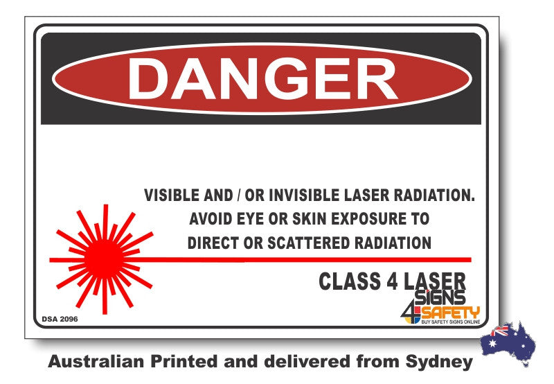 Danger Direct Or Scattered Lazer Radiation Sign