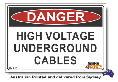 Danger High Voltage Underground Cables Sign