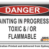 Danger Painting In Progress, Toxic Or Flammable Sign