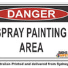 Danger Spray Painting Area Sign