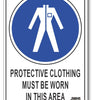 Protective Clothing Must be Worn In This Area Sign