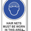 Hair Nets Must Be Worn In This Area Sign