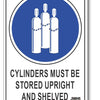 Cylinders Must Be Stored Upright And Shelved Sign