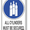 All Cylinders Must Be Secured Sign