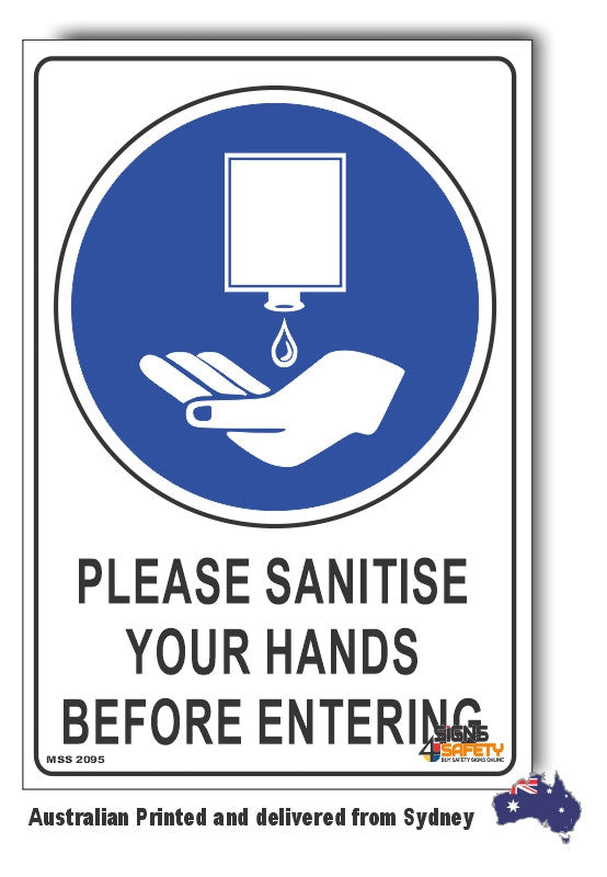 Please Sanitise Your Hands Before Entering Sign