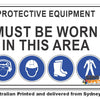 Protective Equipment Must Be Worn In This Area Sign (C) 