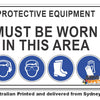 Protective Equipment Must Be Worn In This Area Sign (G) 