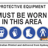 Protective Equipment Must Be Worn In This Area Sign (N) 