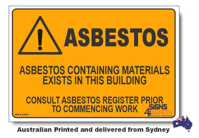 Abstestos Containing Materials Exists In This Building Warning Sign