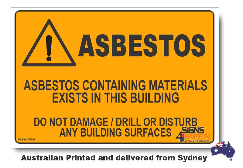 Asbestos Containing Materials, No Drilling or Damage Surfaces Warning Sign