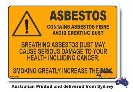 Asbestos Avoid Creating Dust Warning Sign