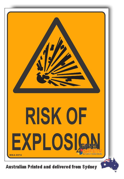 Risk Of Explosion Warning Sign