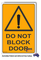 Do Not Block Door Warning Sign