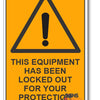 This Equipment Has Been Locked Out For Your Protection Warning Sign