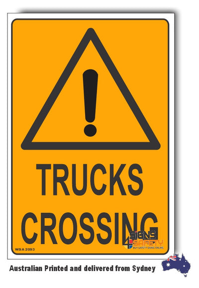 Trucks Crossing Warning Sign