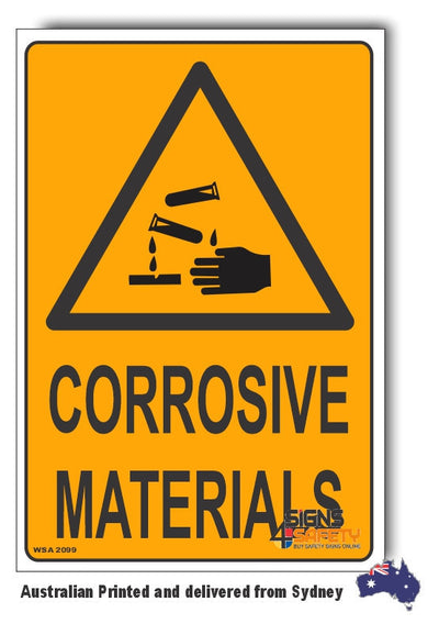 Corrosive Materials Warning Sign