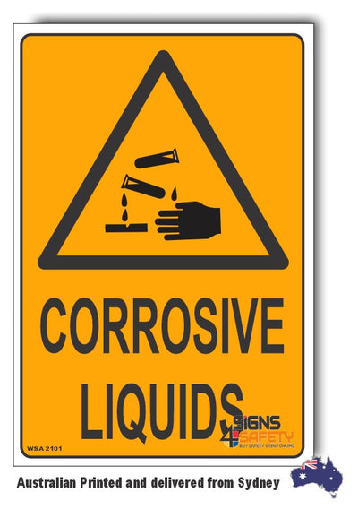 Corrosive Liquids Warning Sign