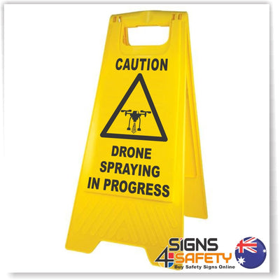 Caution, Drone Spraying In Progress A-Frame Stand 