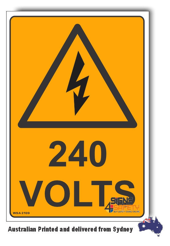 240 Volts Warning Sign