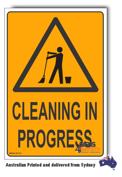 Cleaning In Progress Warning Sign