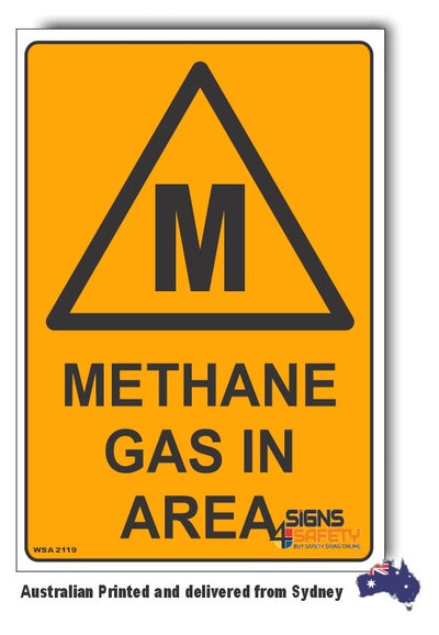 Methane Gas In Area Warning Sign