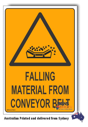 Falling Material From Conveyor Belt Warning Sign