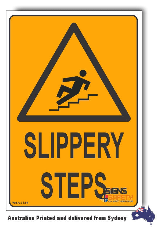 Slippery Steps Warning Sign
